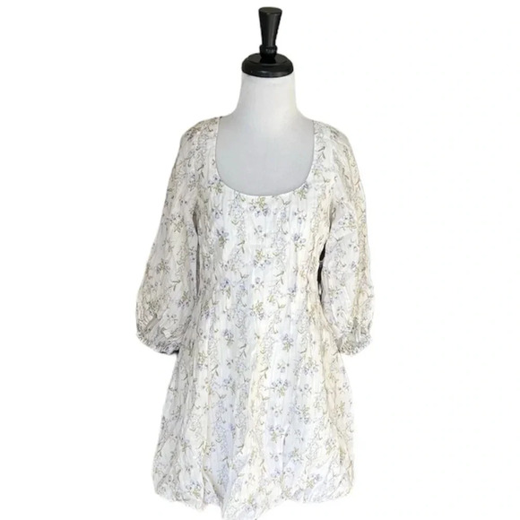 NWOT Brock Collection X H&M Lyocell-blend Dress Floral White Casual Women Small - Picture 2 of 12